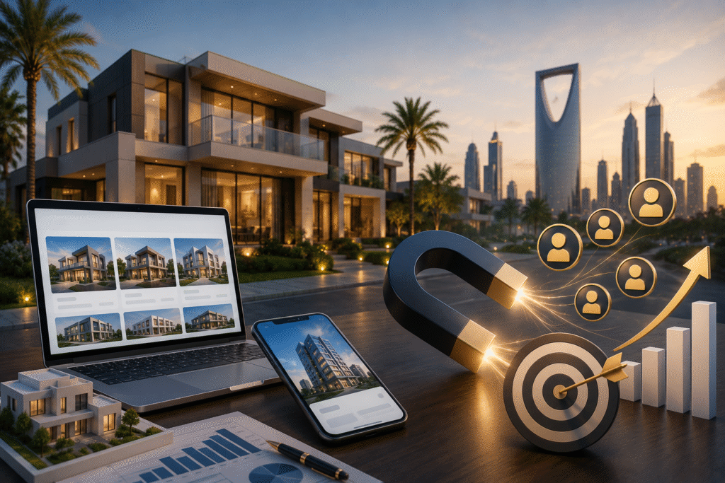كيف تجذب العملاء للعقارات في السعودية من خلال التسويق الرقمي وإعلانات جوجل والعقارات الحديثة